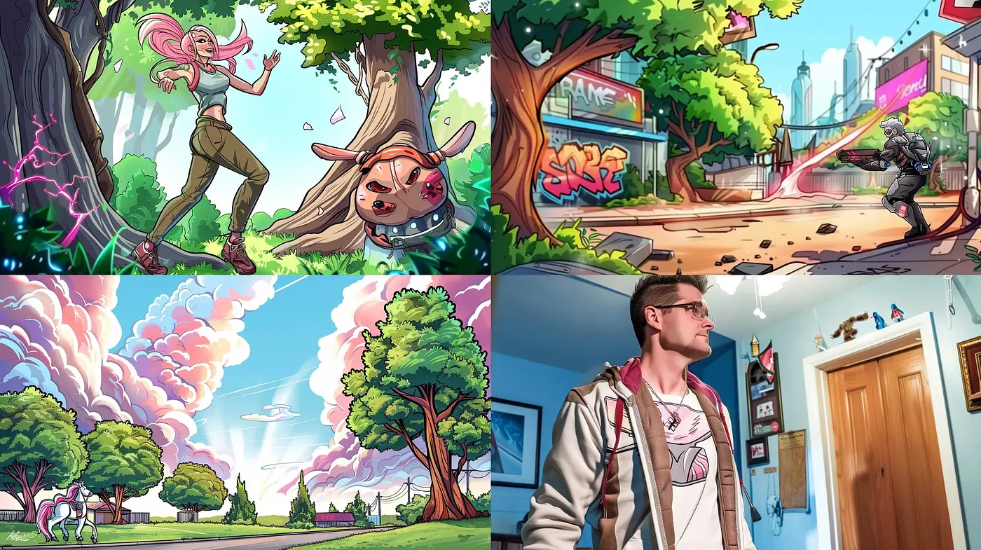 Vibrant Graphic Novel Panache With a Modern Digital Twist - Midjourney sref style