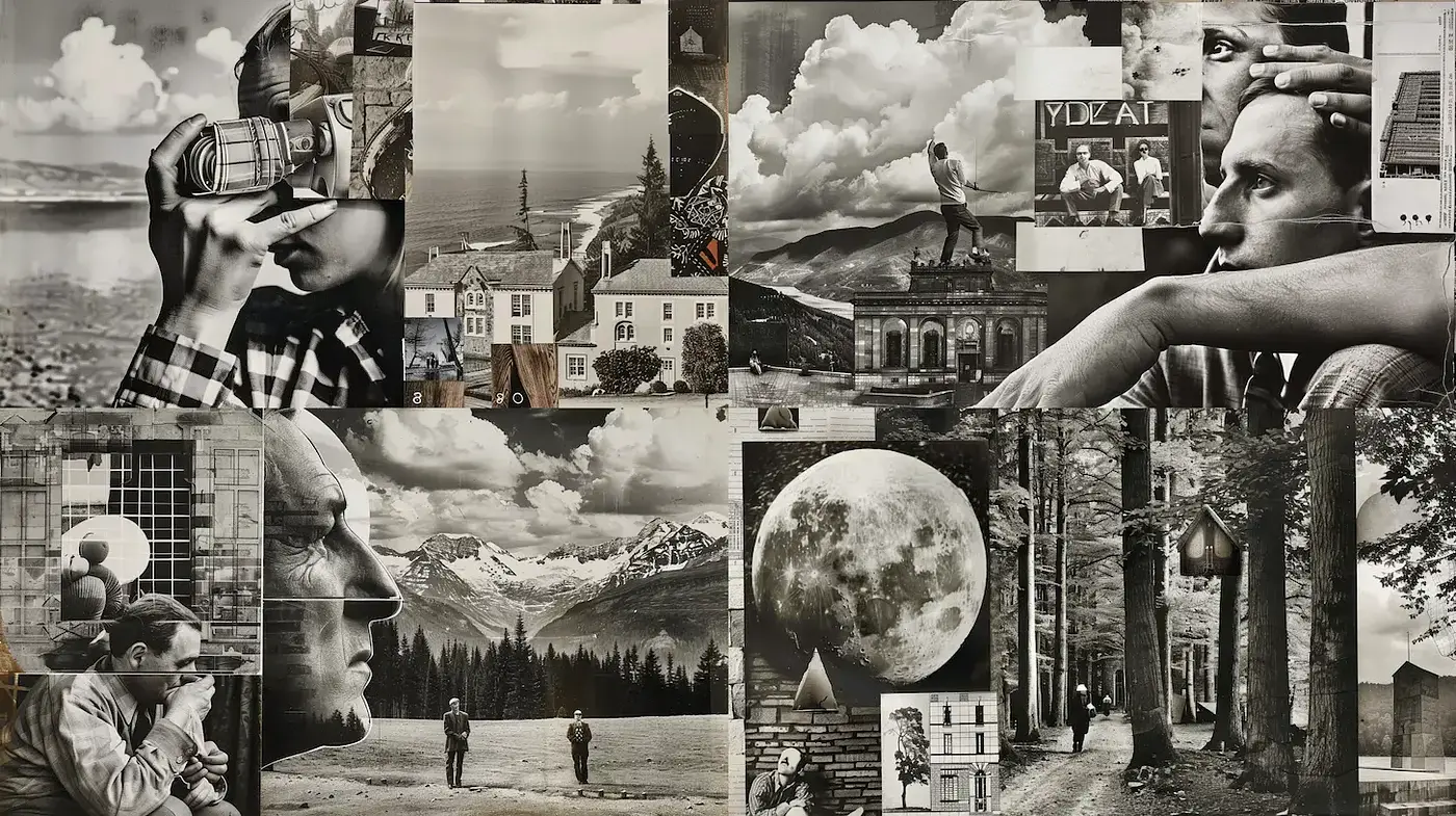 Montage of Nostalgia and Human Experience with a Vintage Aesthetic - Midjourney sref style