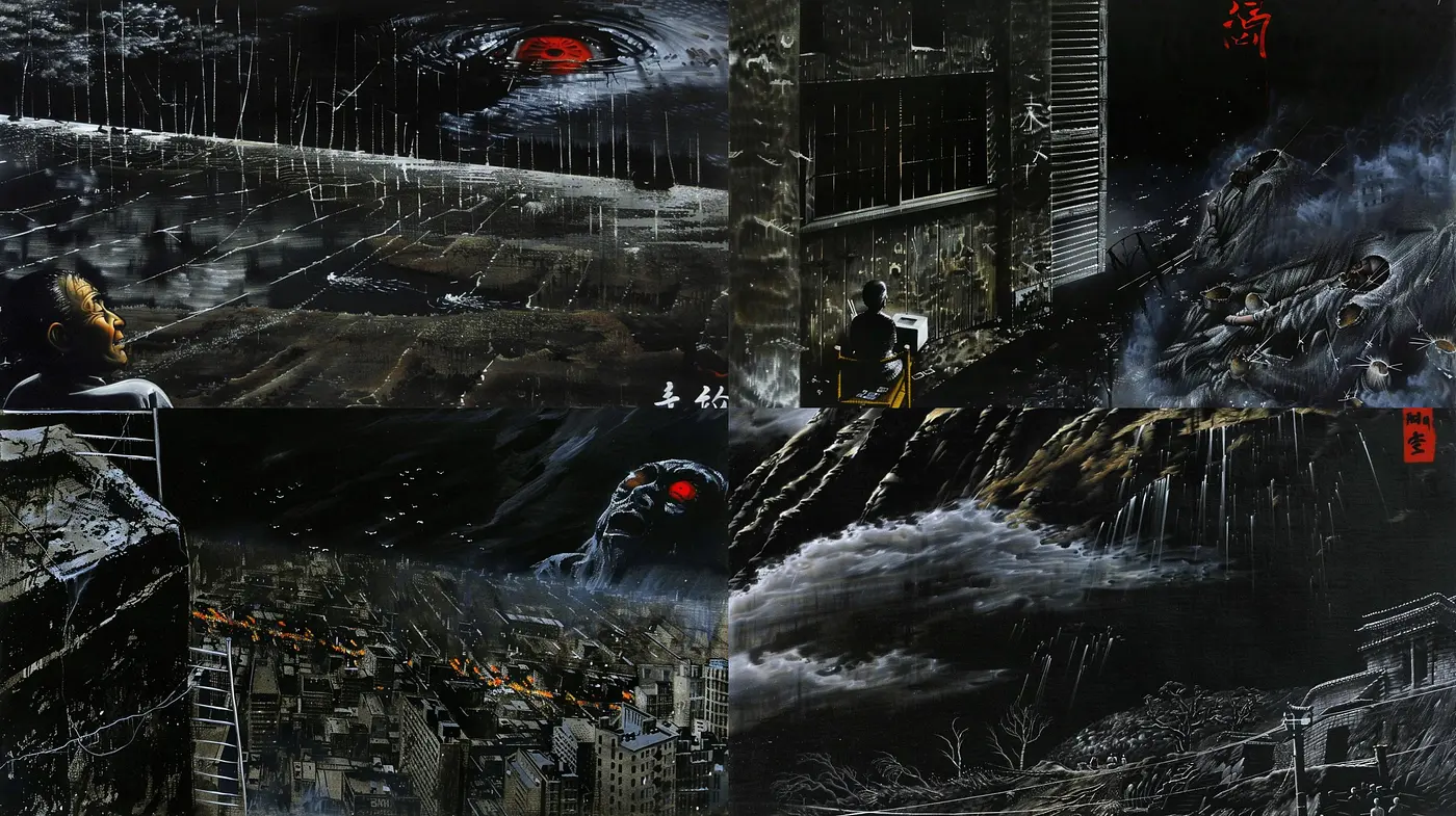 Monochromatic Melancholy: The Essence of Bleakness and Elegance in Stylized Imagery - Midjourney sref style