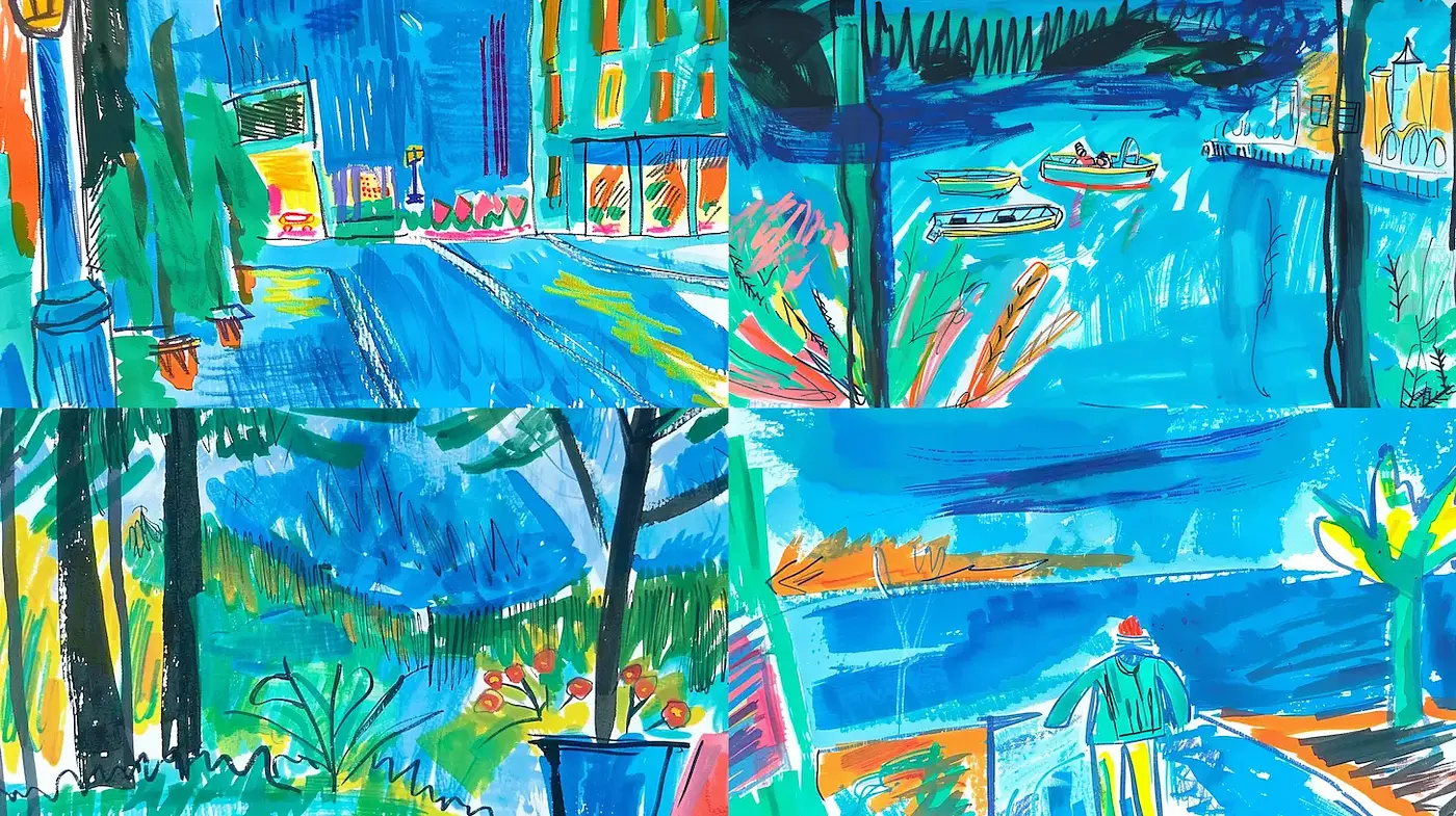 Vibrant, expressive composition with a loose, painterly style - Midjourney sref style