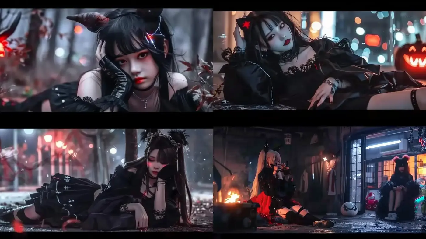 Gothic Elegance with a Surreal Anime Twist - Midjourney sref style