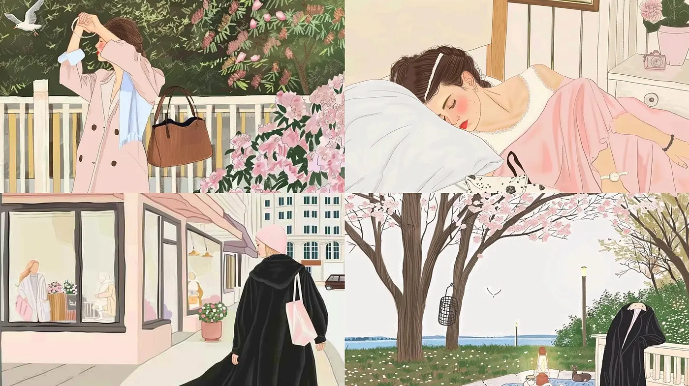 Serenity in Pastel: A Soft, Illustrative Homage to Quiet Moments - Midjourney sref style