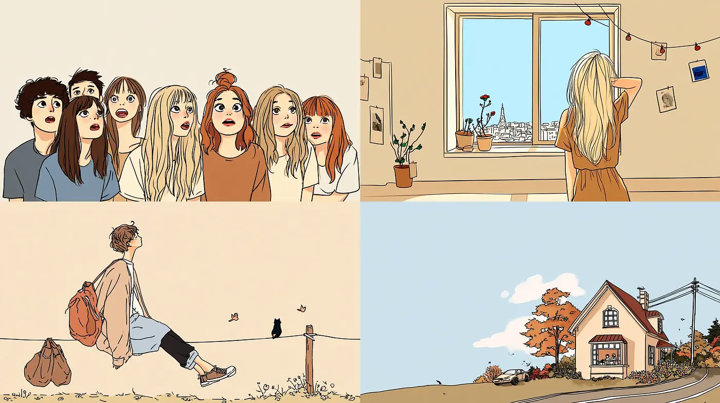 Warm and Inviting Illustrative Style with a Nostalgic Touch - Midjourney sref style