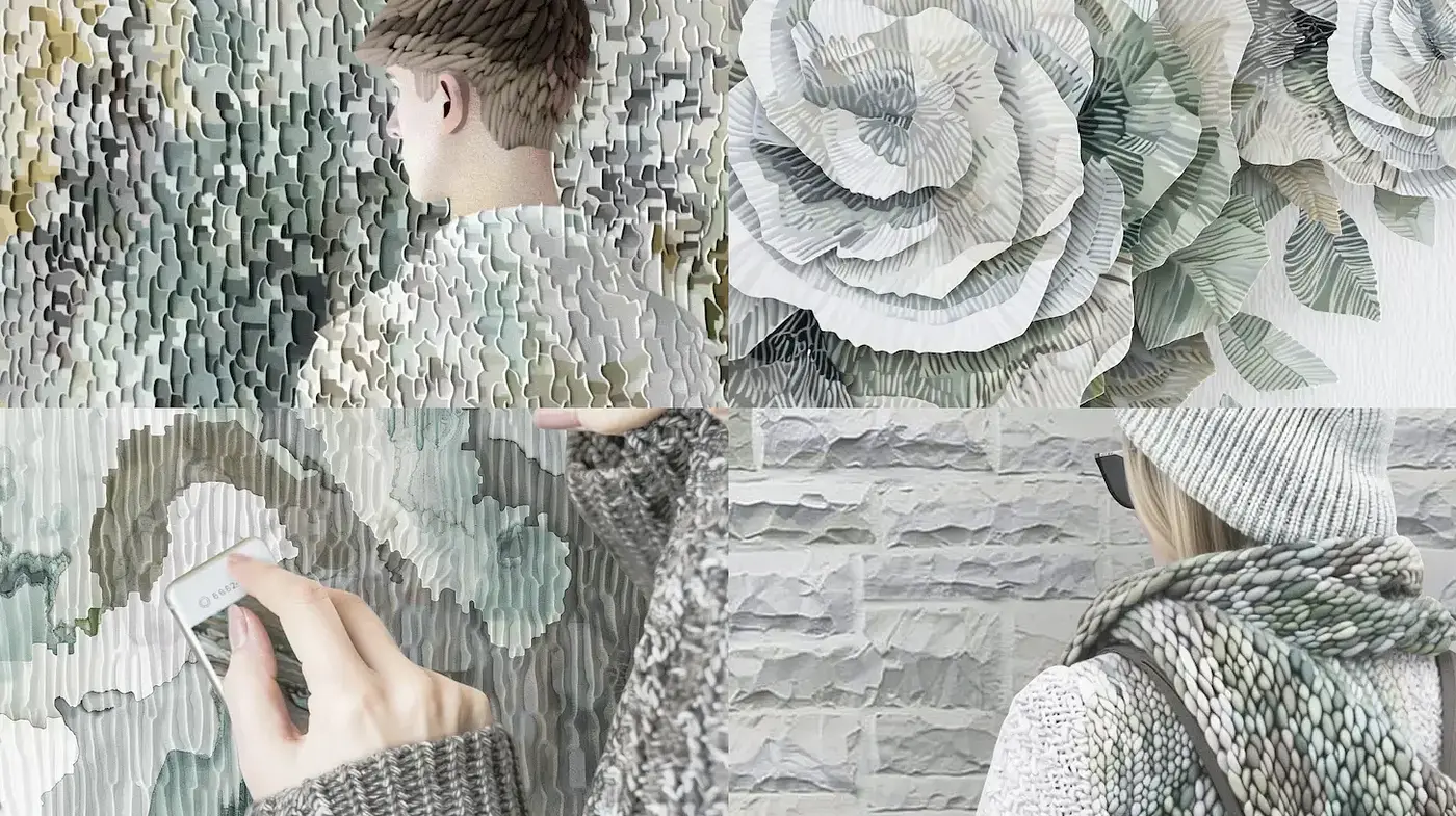 Harmonious Mosaic of Serene Tones and Intricate Textures - Midjourney sref style