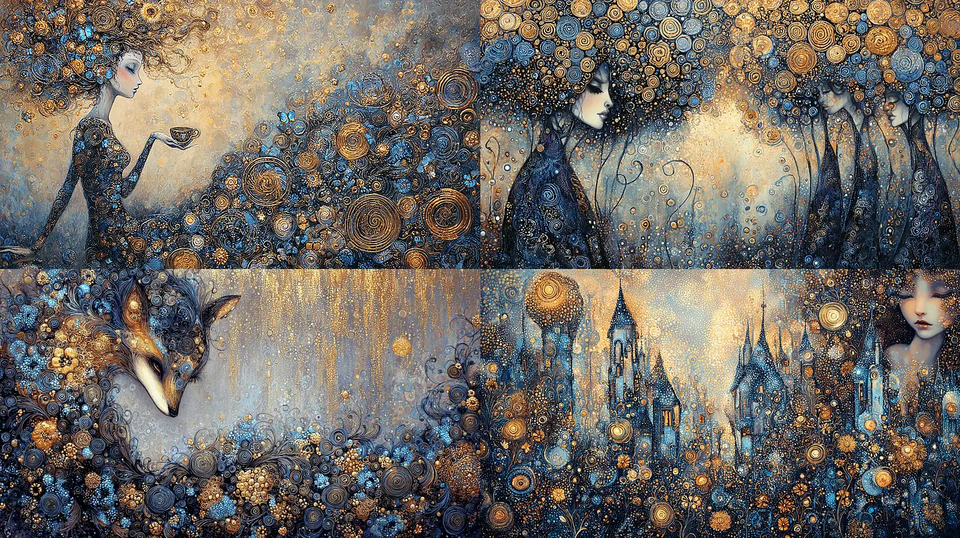 Whimsical Harmony of Nature and Mystics in Enigmatic Artistry - Midjourney sref style