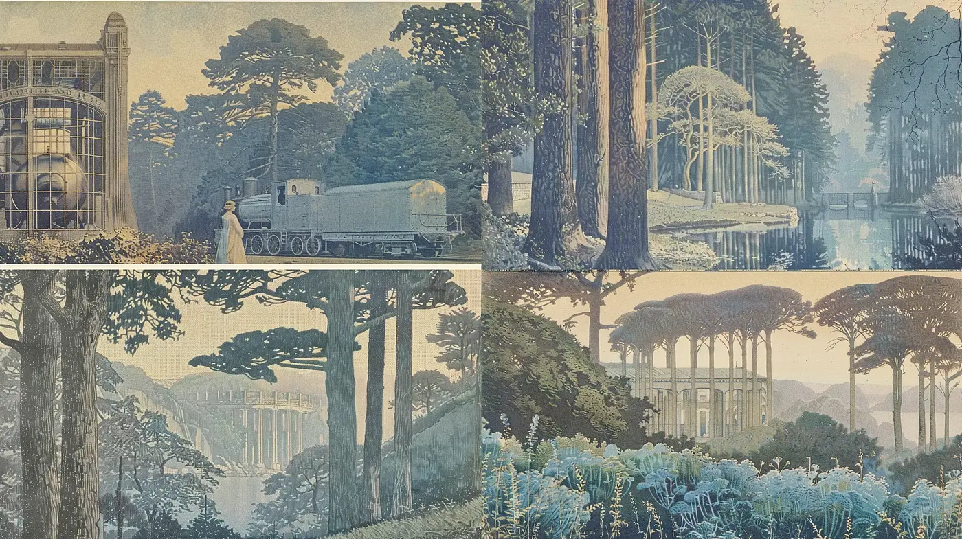 Ethereal Nostalgic Dreamscapes with a Gentle Sepia Wash - Midjourney sref style