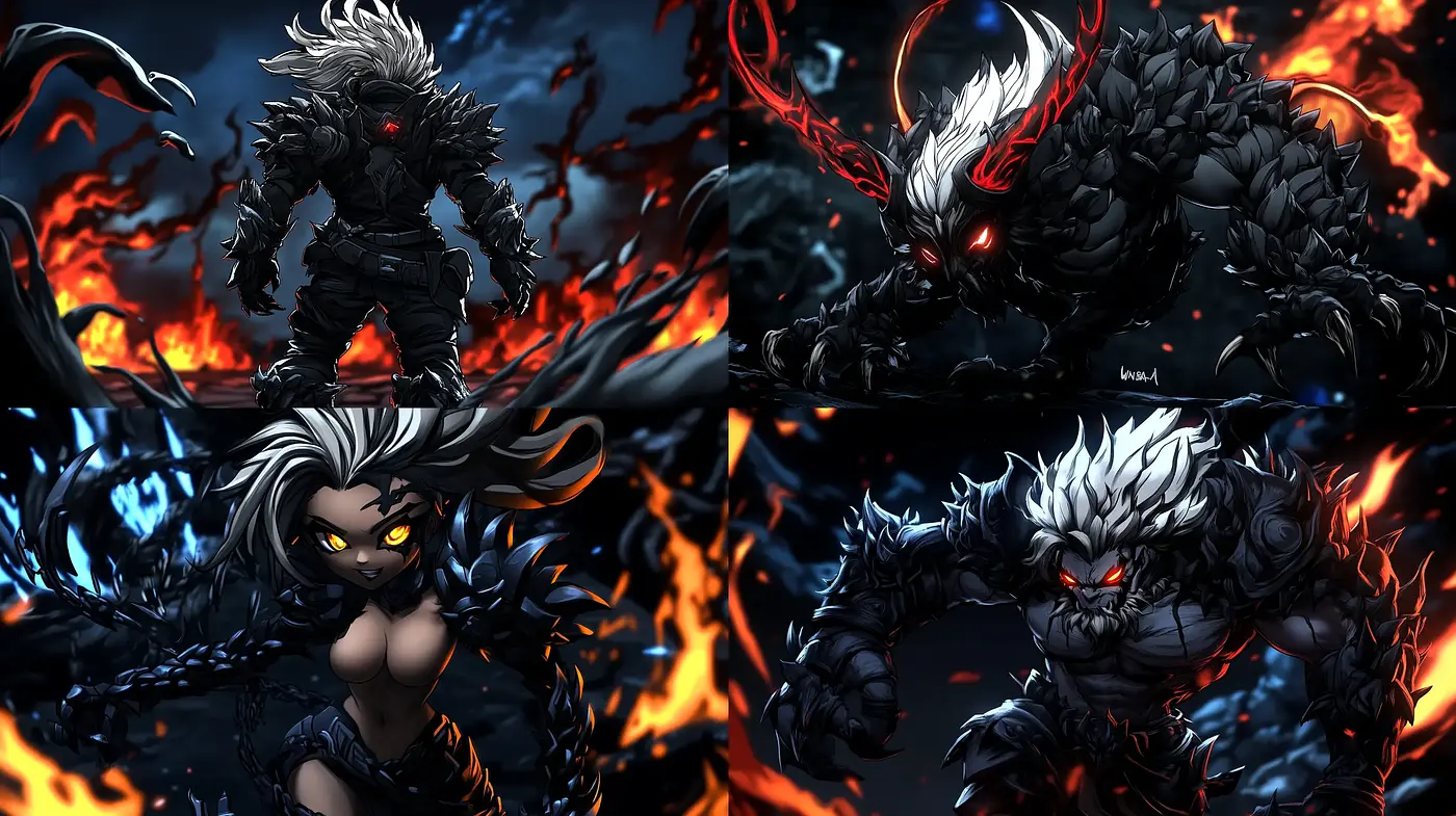 Fiery Depths of Dark Fantasy: An Exploration of Intense Emotion and Mythical Darkness - Midjourney sref style