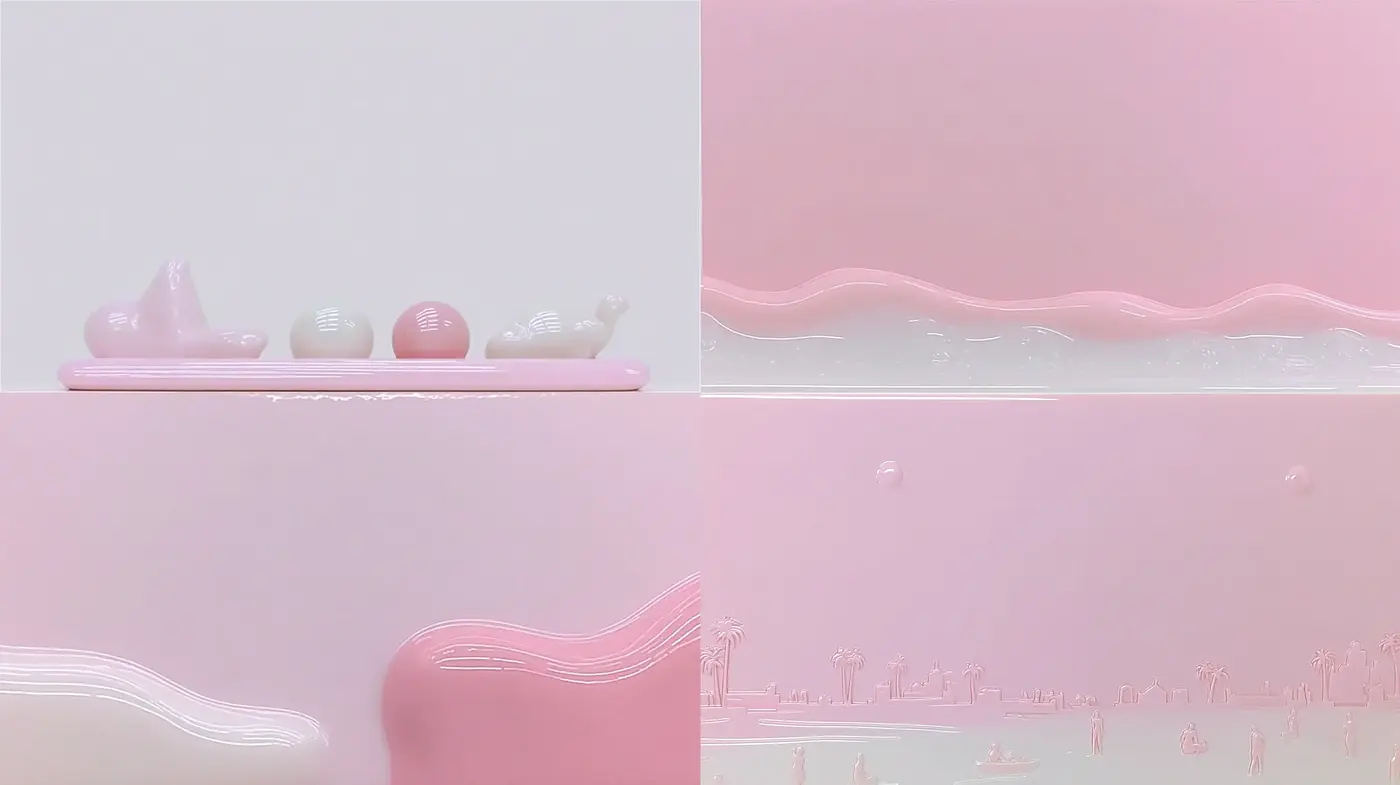 Soft Pastel Aesthetic with Fluid Form and Minimalist Design - Midjourney sref style