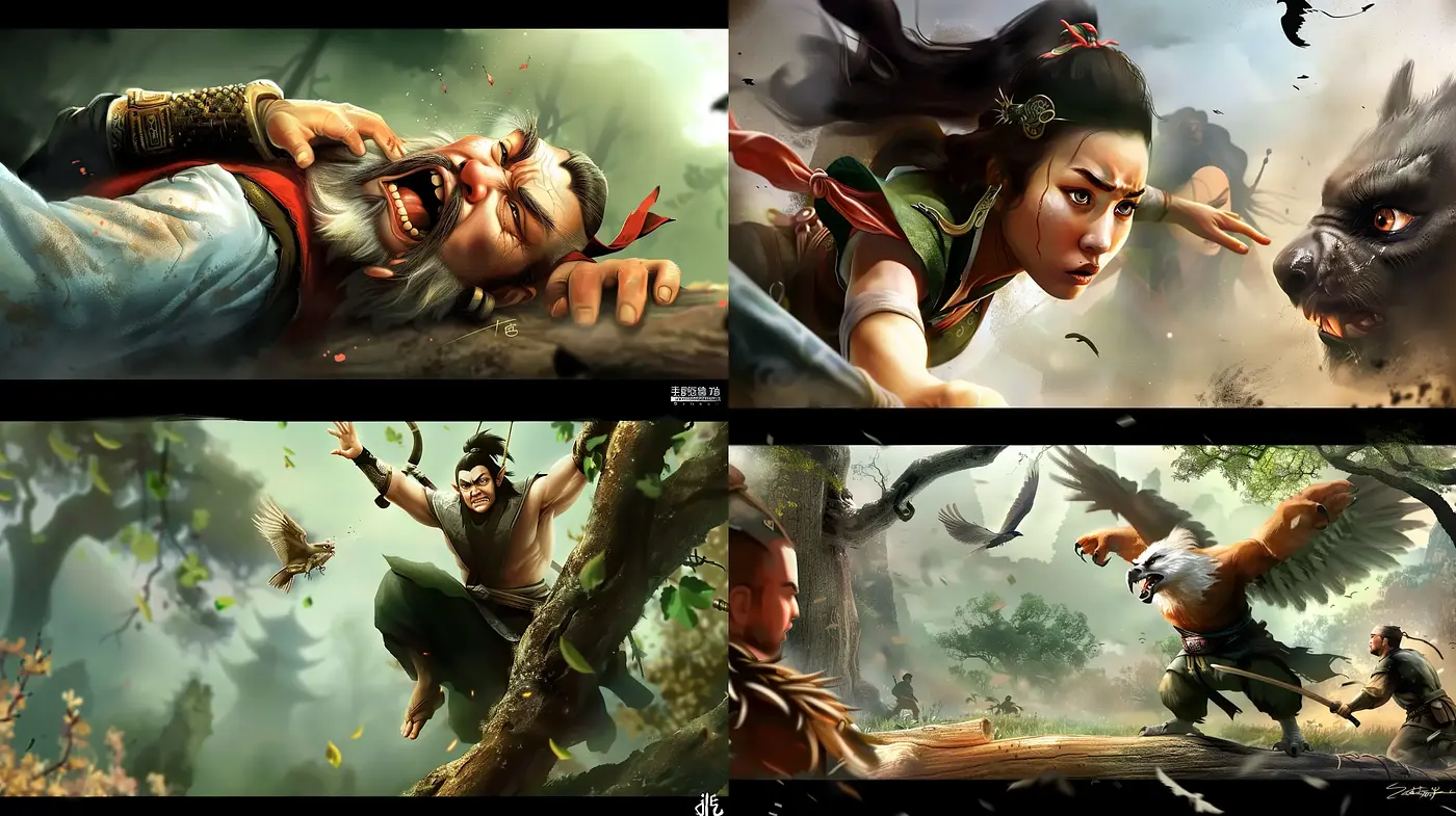Epic Tale of Fantasy and Adventure in Lush Brushstrokes - Midjourney sref style