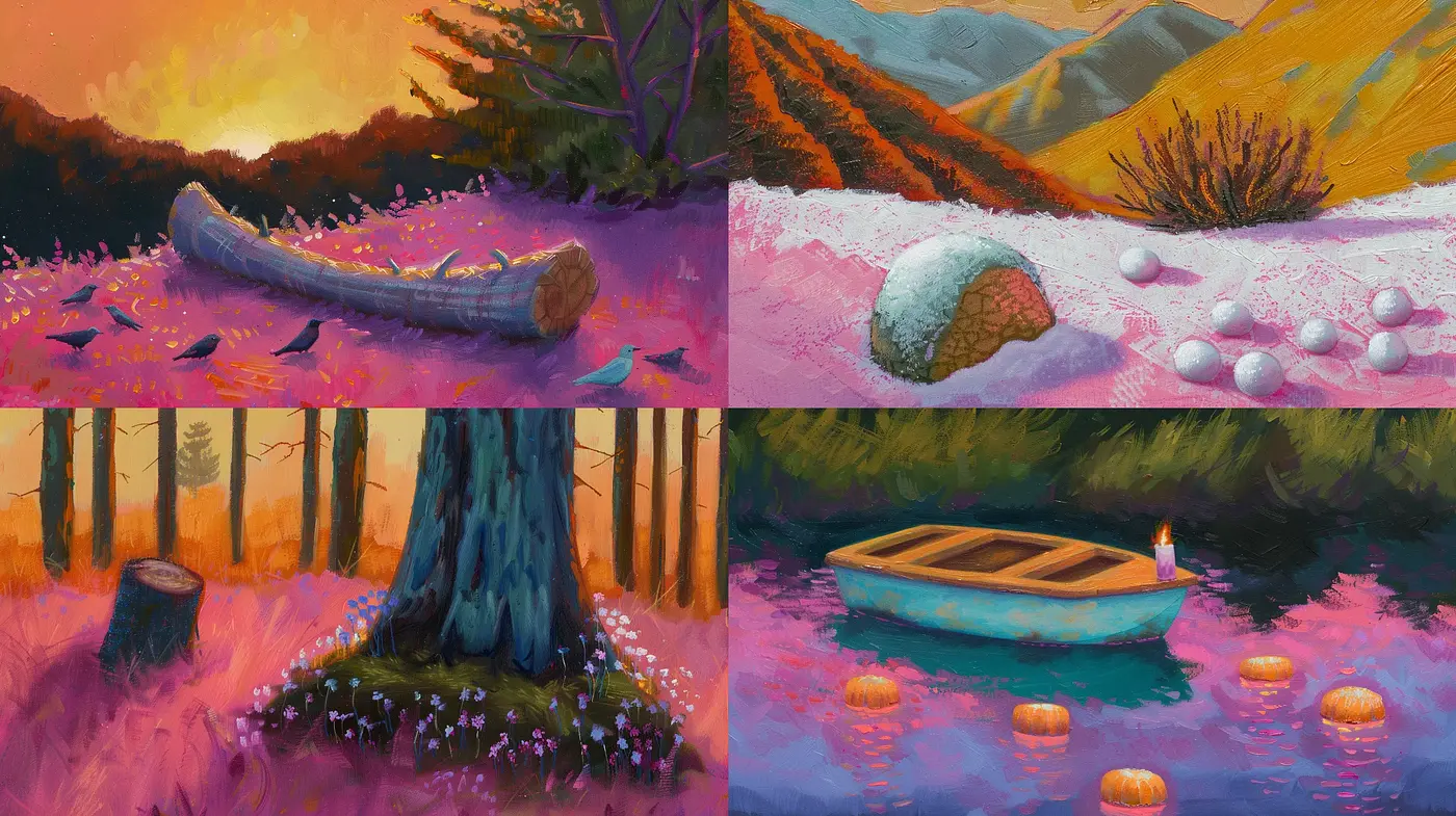 Twilight Palettes in Enigmatic Landscapes - Midjourney sref style