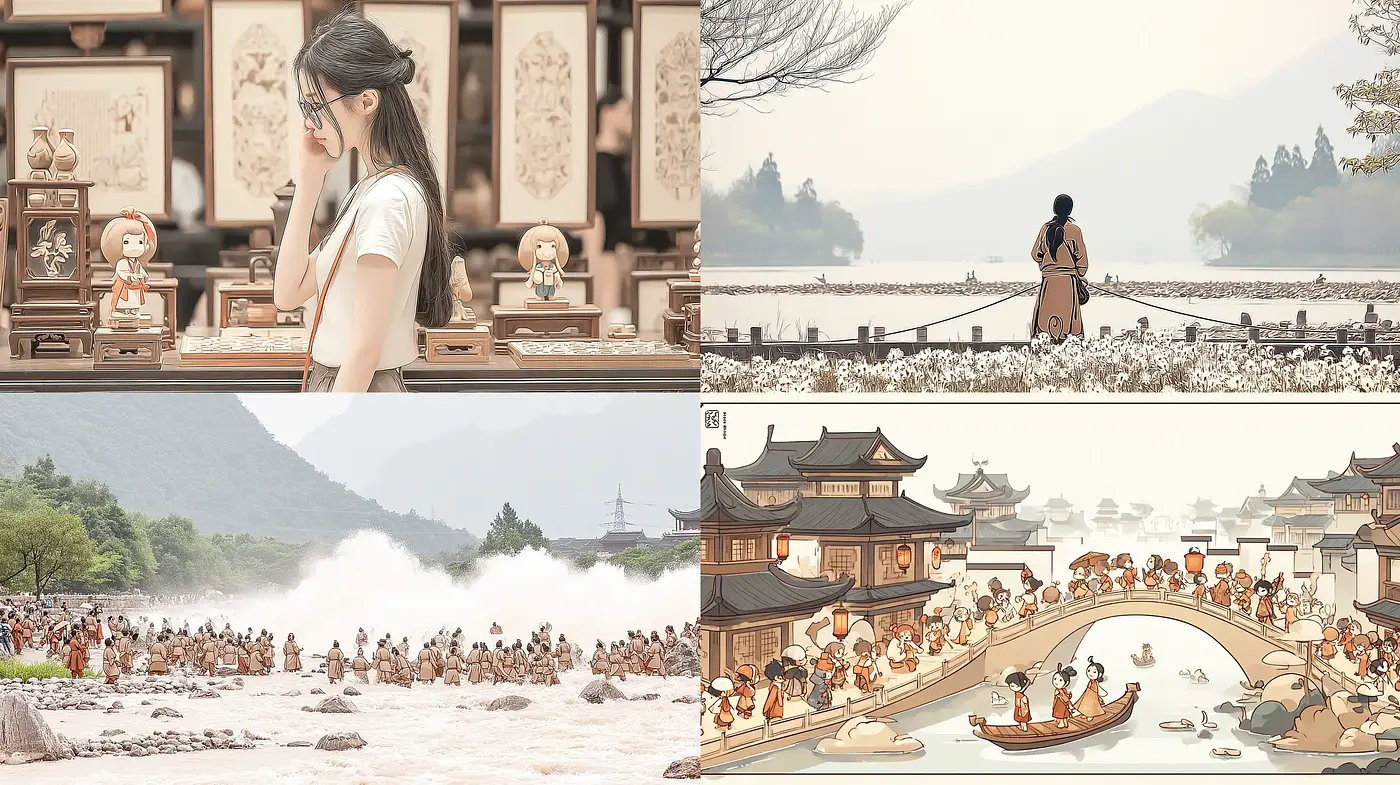 Serene and Harmonious Aesthetic with Nature and Tradition - Midjourney sref style