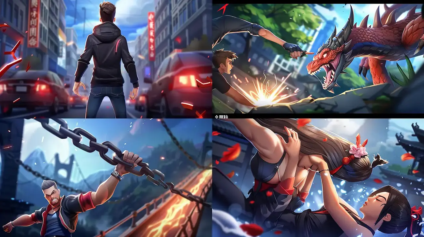 Dynamic and Colorful Illustrations with a Blend of Action and Emotion - Midjourney sref style