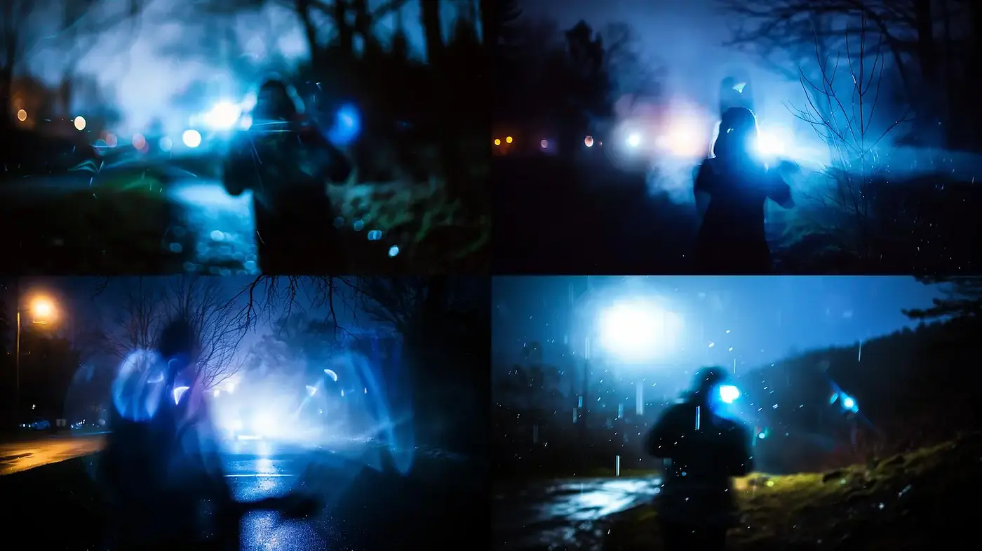 Mysterious nocturnal atmosphere with ethereal lighting - Midjourney sref style