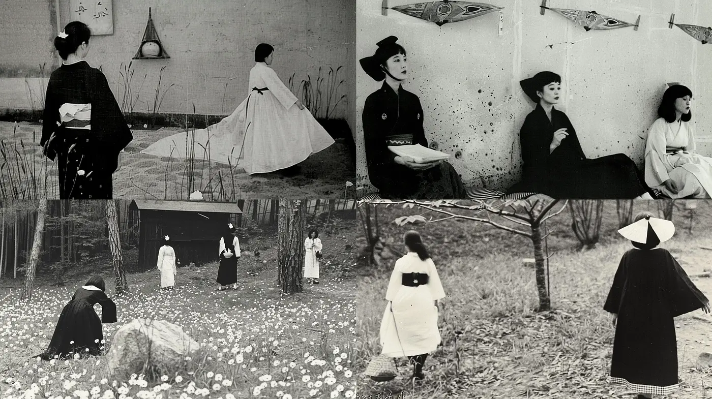 Monochromatic Elegance with Consistent Vintage Allure - Midjourney sref style