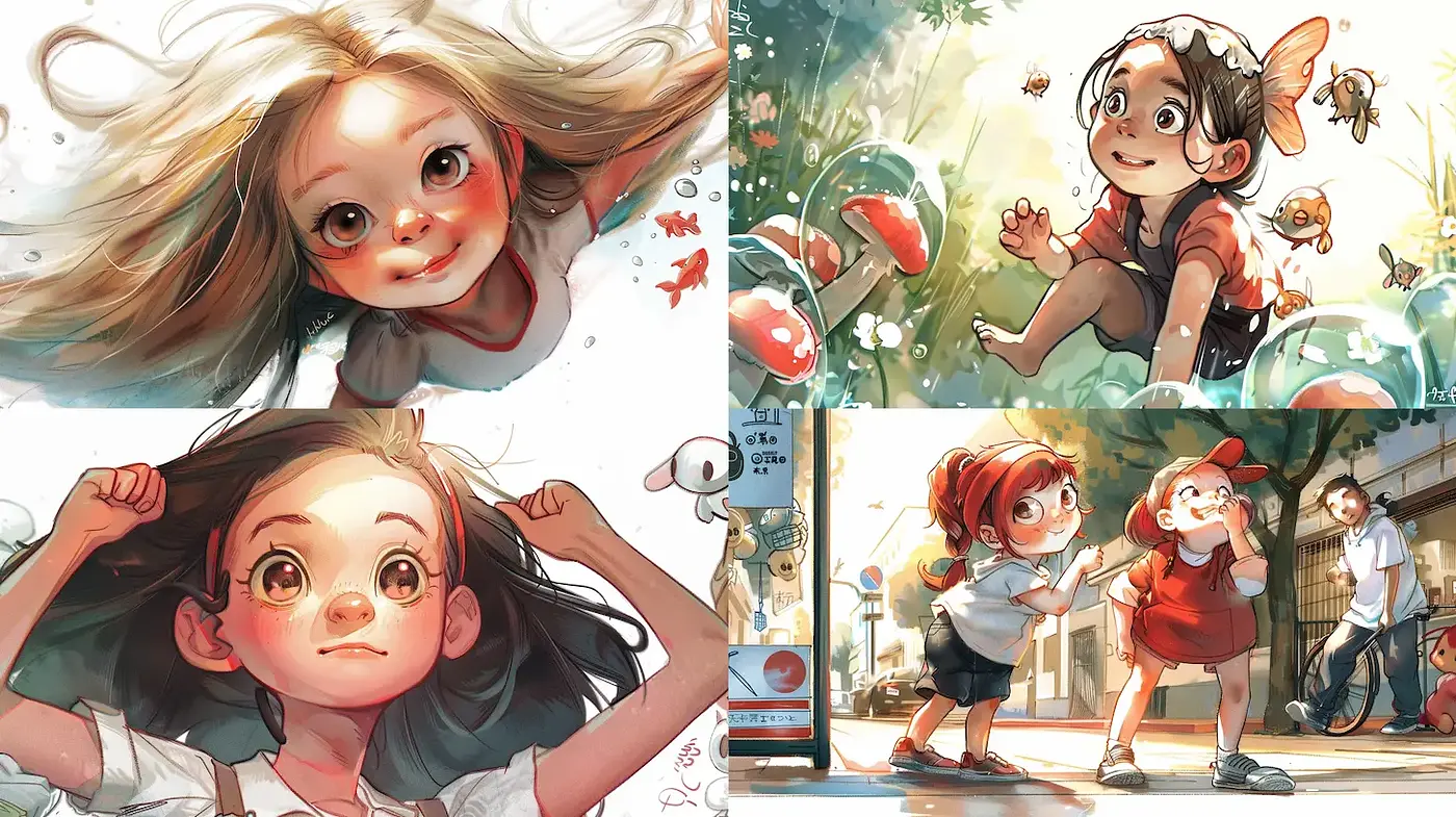 Whimsical and Playful Aesthetic in Digital Illustrations - Midjourney sref style