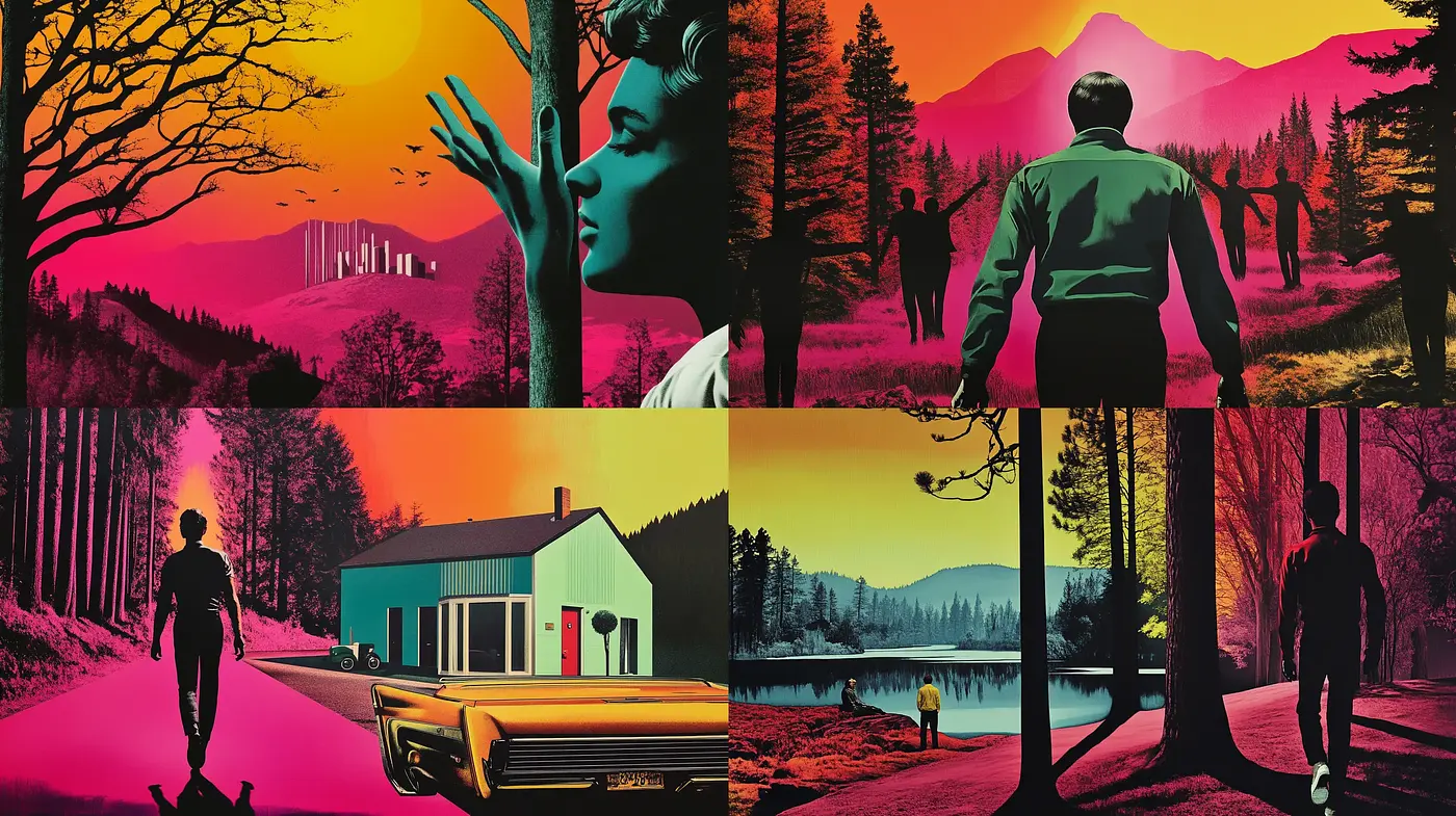 Retrofuturistic Reverie: A Synthesis of Vibrant Nostalgia and Surreal Landscapes - Midjourney sref style