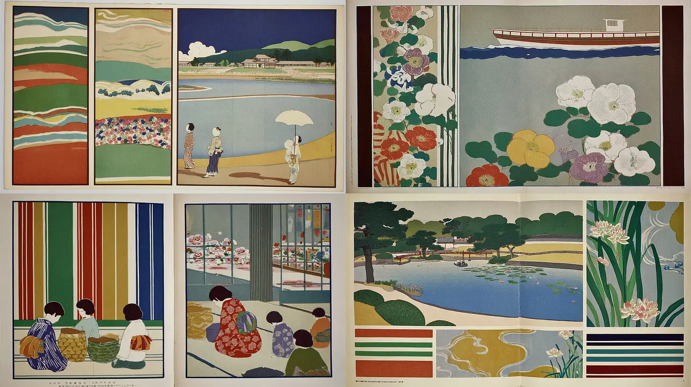 Vibrant and intricate Japanese art-inspired design showcasing nature and tradition - Midjourney sref style