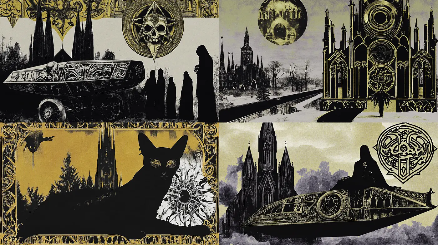 Mystical Gothic Imagery with Occult Themes and Dark Aesthetics - Midjourney sref style