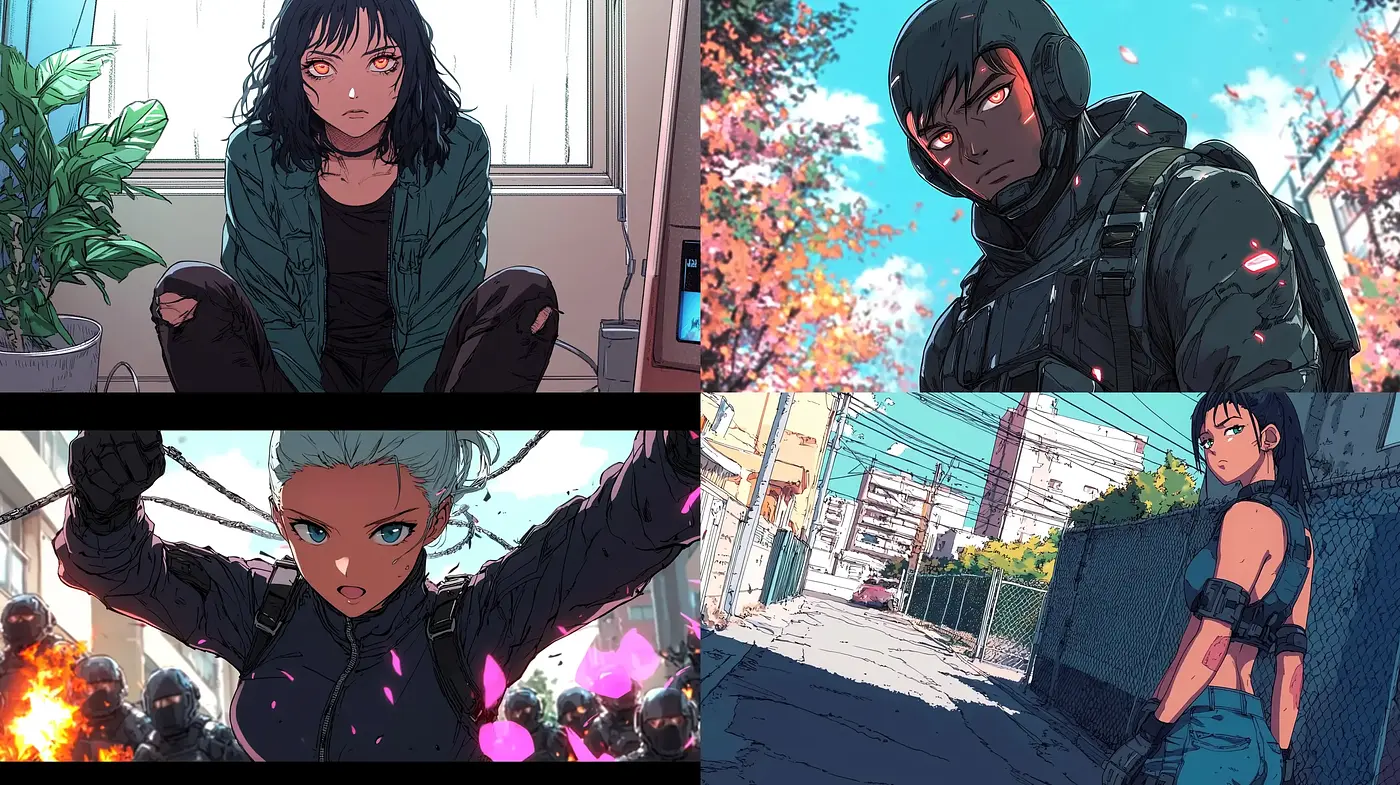 Dynamic Anime-Inspired Illustration with Vivid Urban Aesthetics - Midjourney sref style