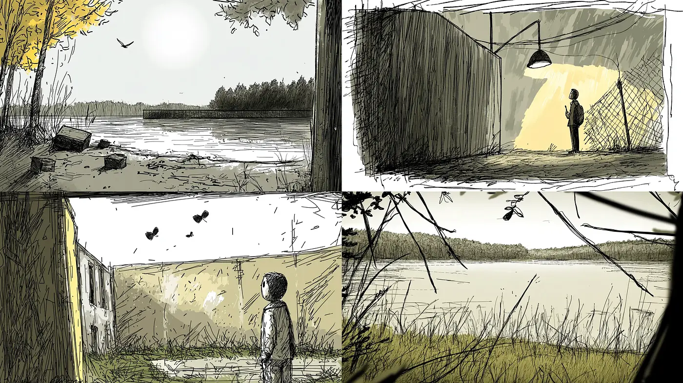 Sketchbook Nostalgia - Pencil Strokes and Pastel Tones - Midjourney sref style