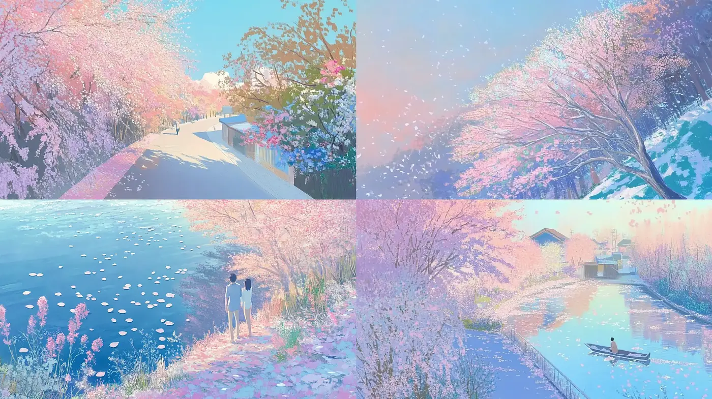 Dreamlike Serenity in Pastel - A Synthesis of Tranquil Nature - Midjourney sref style