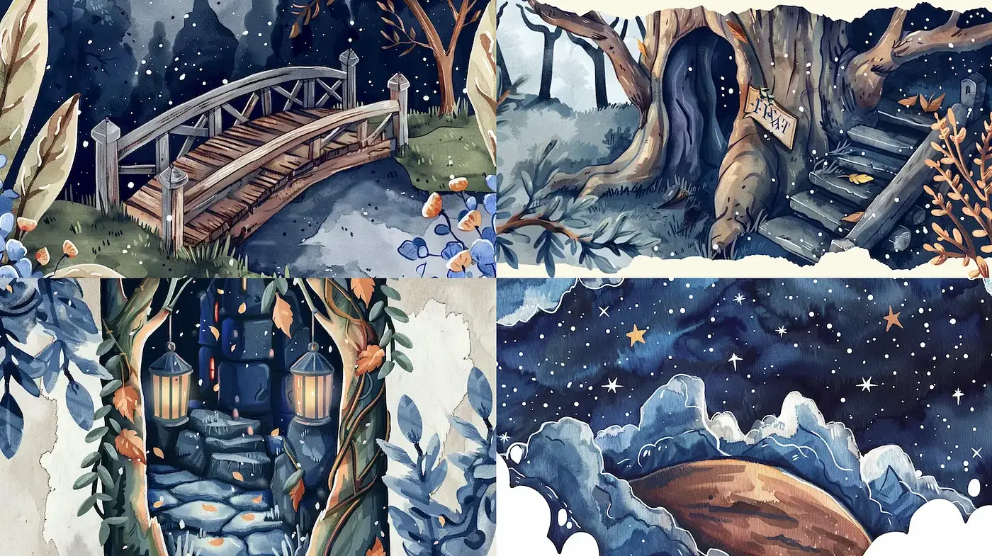 Enchanting and Whimsical Landscapes with a Dreamlike Quality - Midjourney sref style