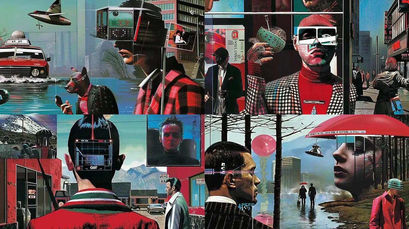 Surrealist Retro-Futurism with Dramatic Textures - Midjourney sref style