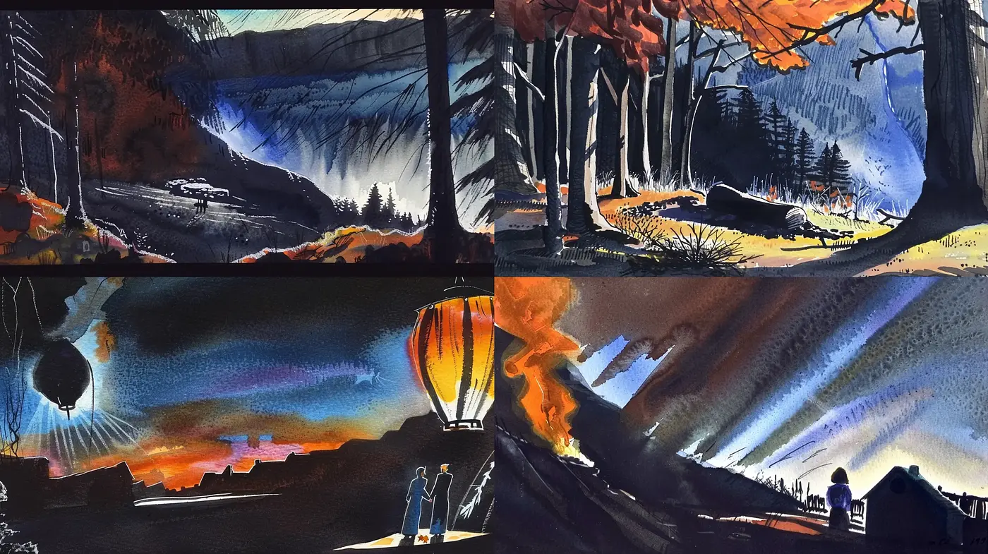 Twilight Transitions: A Homage to Luminous Landscapes and Dusk Ambiance - Midjourney sref style