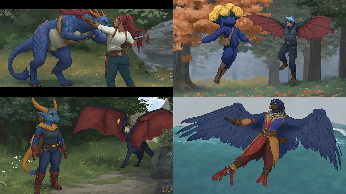 Mystical Beasts in Ethereal Landscapes: A Consistent Artistic Exploration - Midjourney sref style
