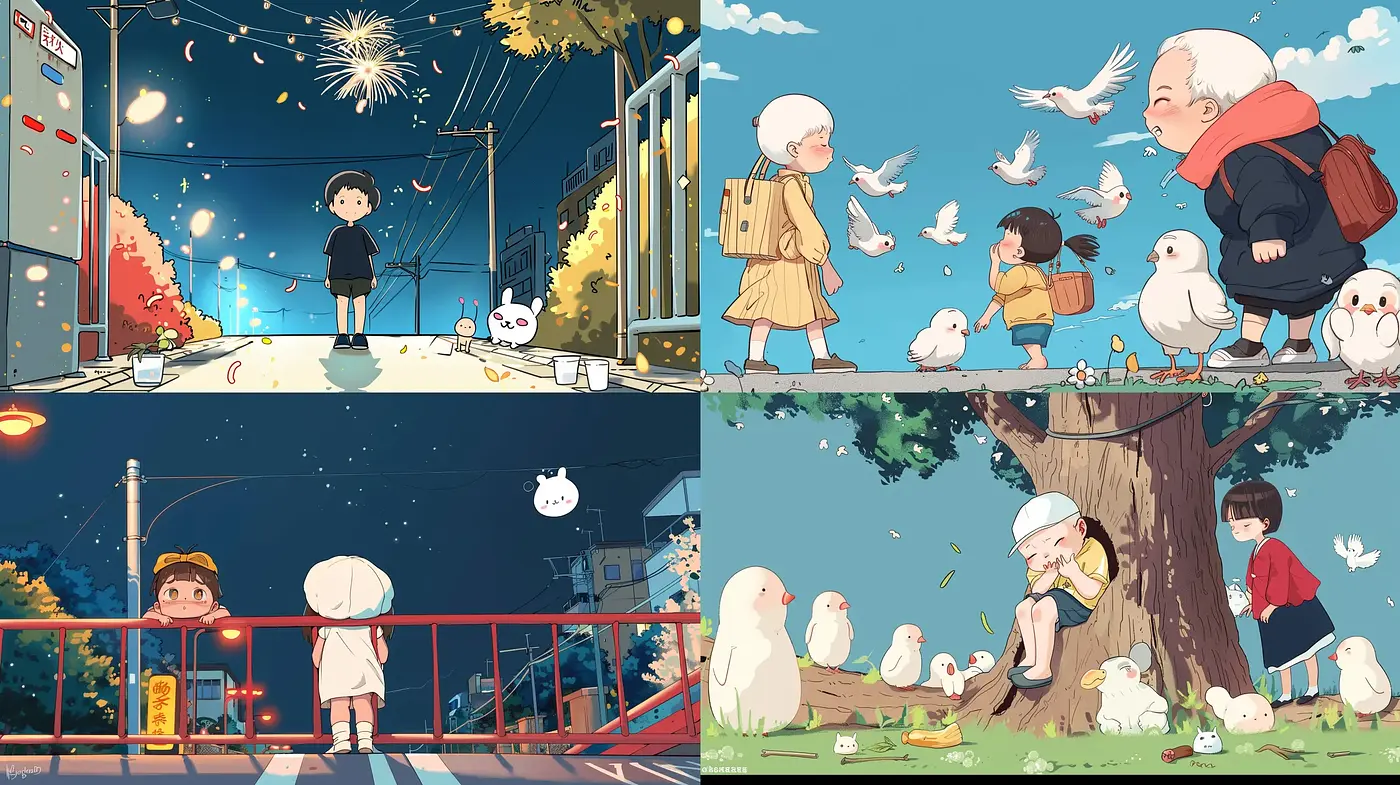 Harmonious Storybook Whimsy: A Cozy Blend of Animated Charm and Playful Serenity - Midjourney sref style
