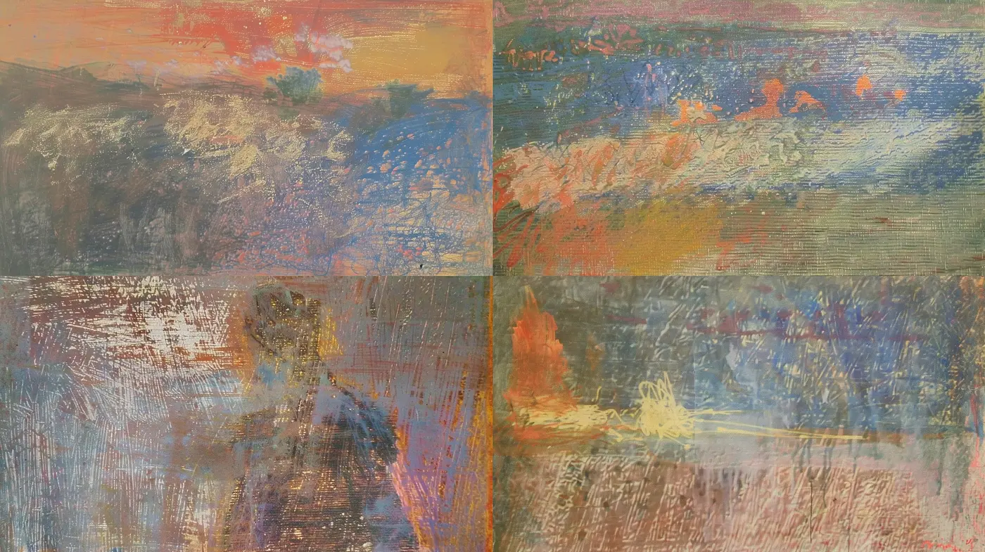 Ethereal Brushwork Symphony in Tranquil Hues - Midjourney sref style