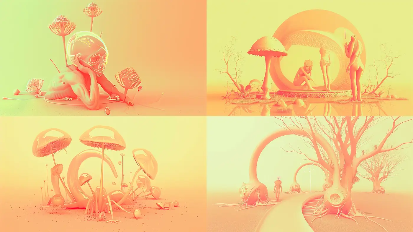 Ethereal Pastel Dreamscape: A Surreal Homage to Serenity and Imagination - Midjourney sref style