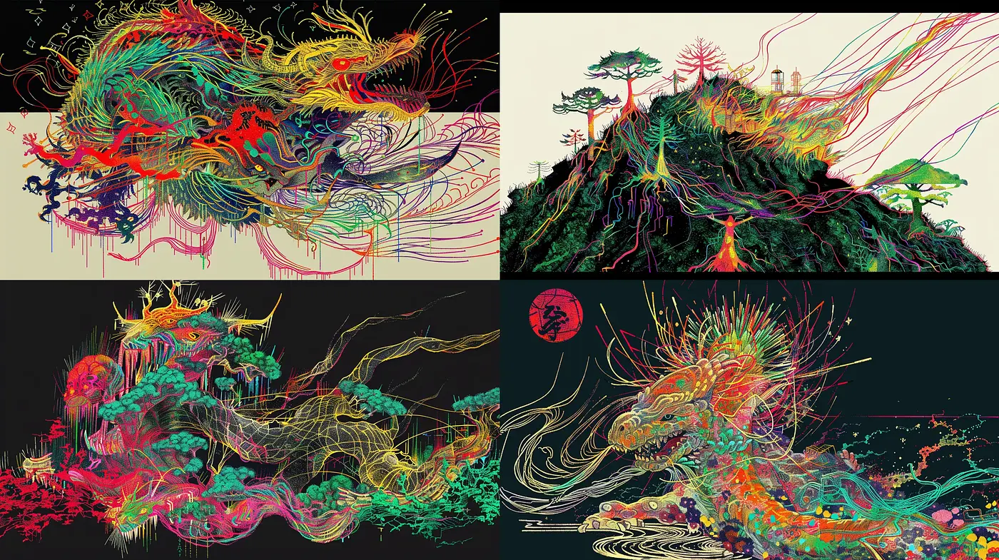 Vibrant Myriad: An Exploration of Dynamic Forms and Vivid Hues - Midjourney sref style