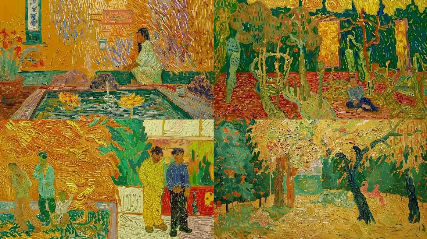 Vibrant Expression of Nature and Humanity through Innovative Brushwork - Midjourney sref style