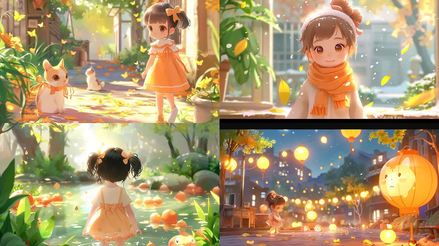 Autumnal Enchantment: A Warm and Whimsical Anime-Inspired Journey through Seasons - Midjourney sref style