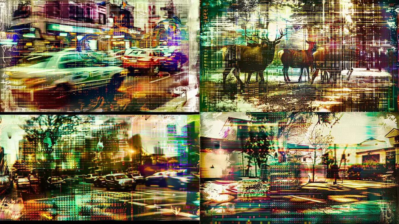 Cinematic Vibrancy with Glitch Aesthetics - Midjourney sref style