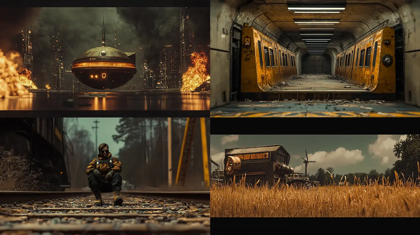 Dystopian Cinematic Realism with Vintage Overtones - Midjourney sref style