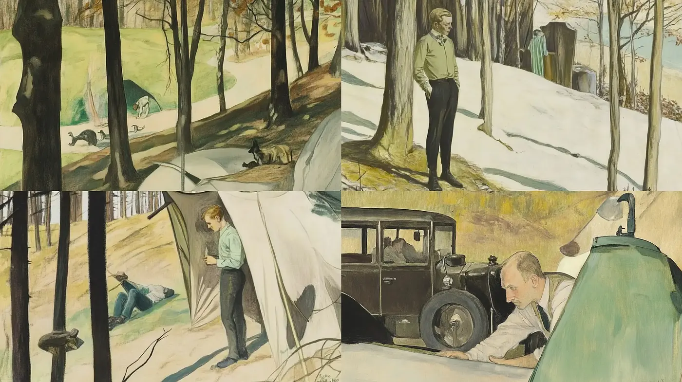 Serene Mid-Twentieth Century Countryside Interpretations - Midjourney sref style