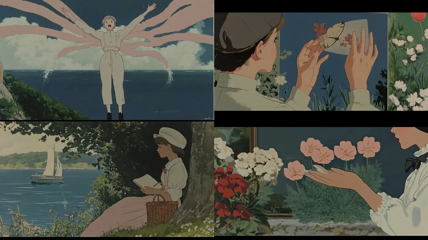 Serene Ghibli-inspired Pastoral Tableaus - Midjourney sref style