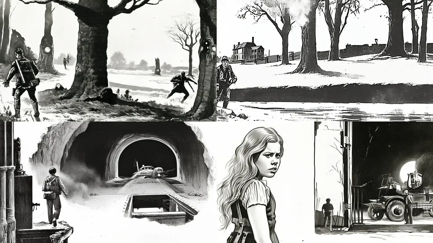 Monochromatic Echoes of Retro-Futurism and Solitude - Midjourney sref style