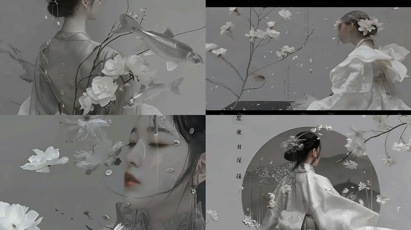 Monochromatic Elegance with Ethereal Overtones - Midjourney sref style