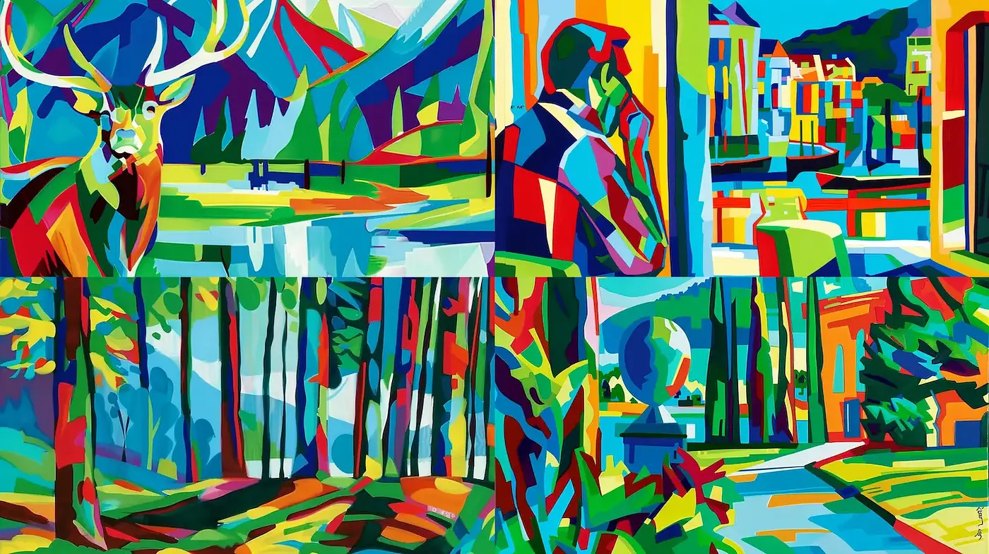 Vibrant and Abstract Landscape Inspired by Nature - Midjourney sref style