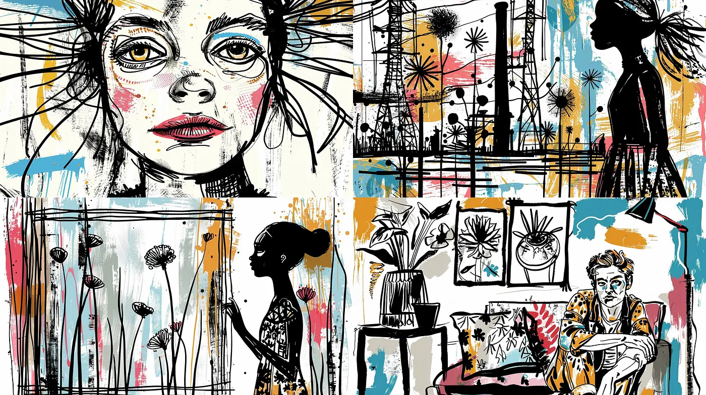 Abstract Expressionist Revival with Modern Comic Flair - Midjourney sref style