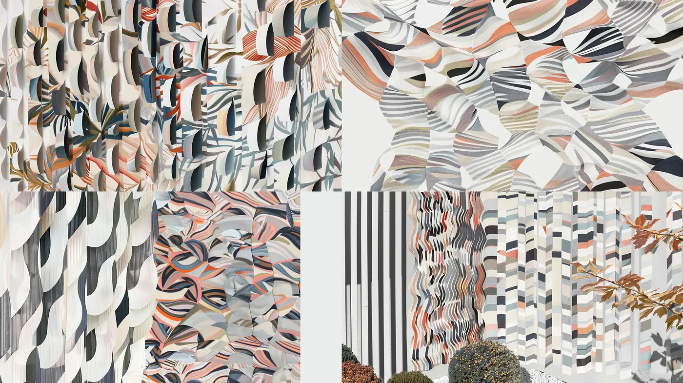 Abstract Geometric Symphony in Earthy and Metallic Tones - Midjourney sref style