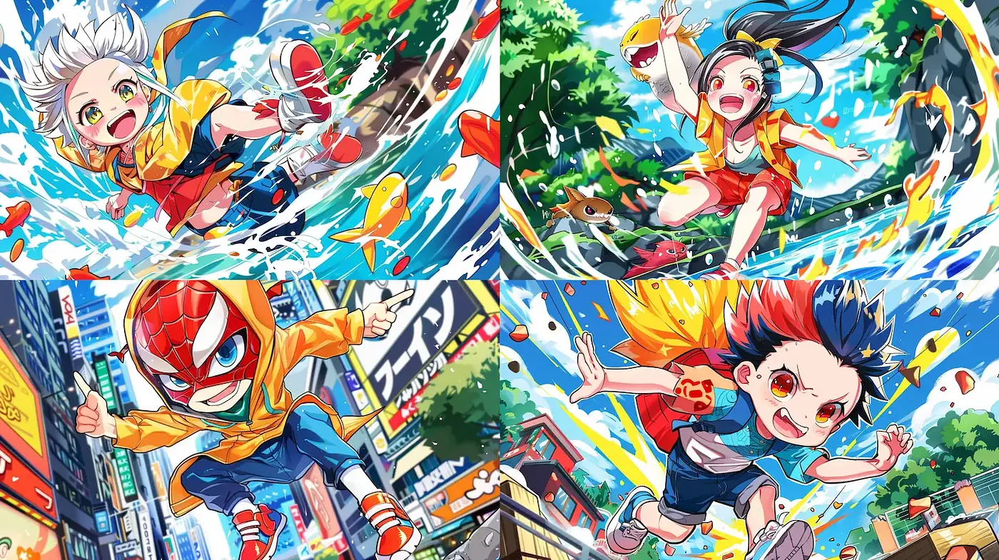 Dynamic and vibrant scenes capturing youthful energy and adventure - Midjourney sref style