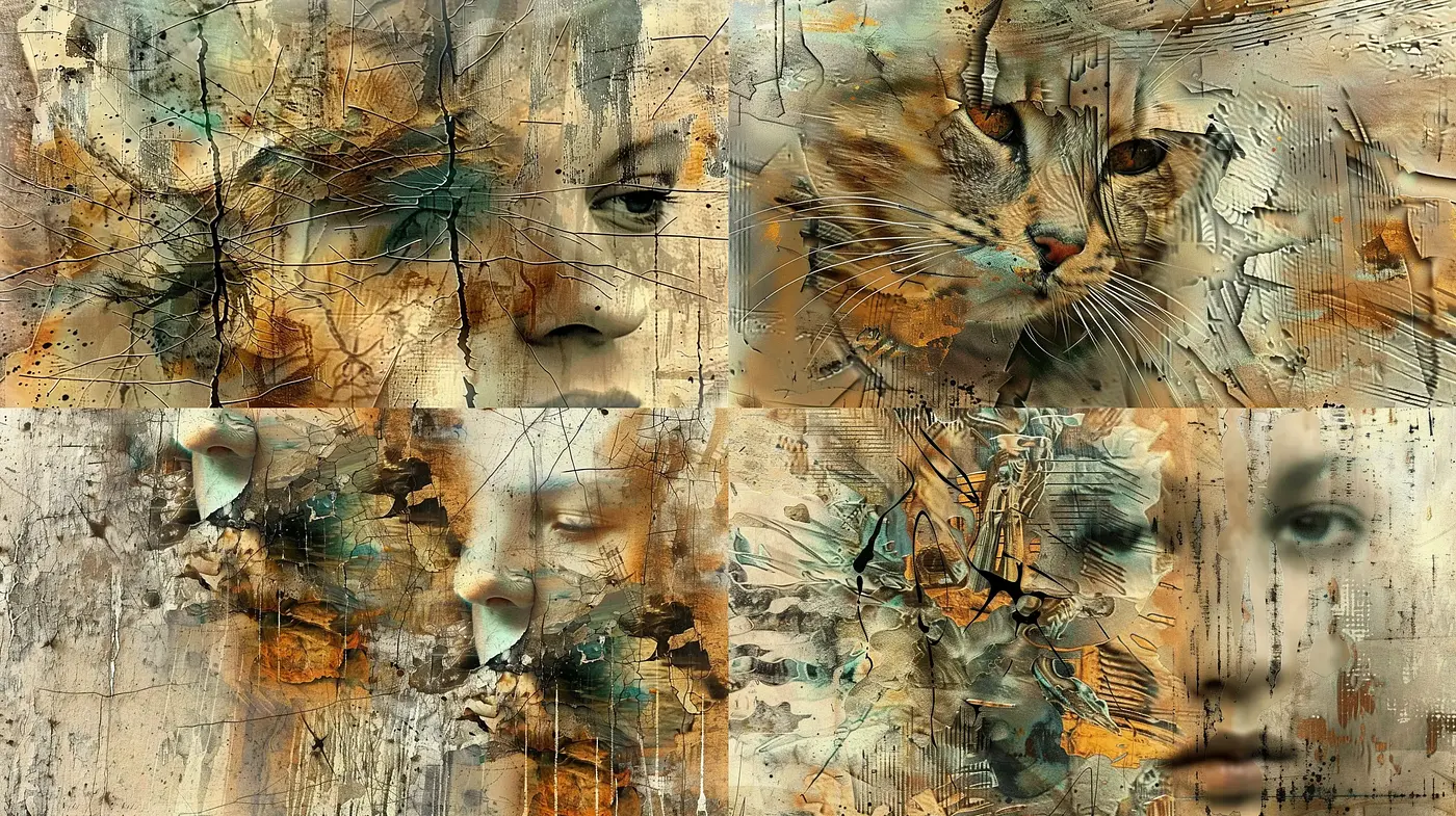 Surreal Textural Symphony in Earthy Tones - Midjourney sref style