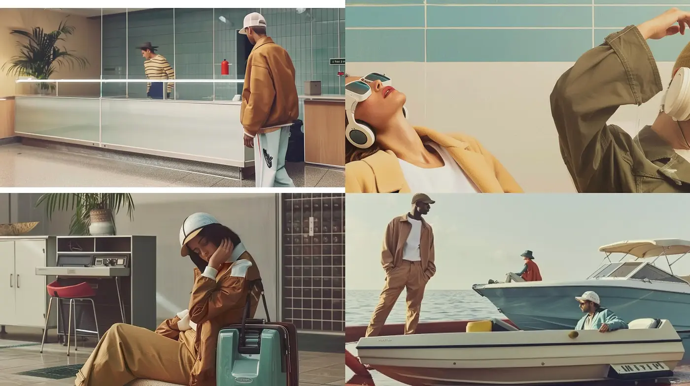 Cinematic Retro-Futurism in Subdued Earth Tones - Midjourney sref style