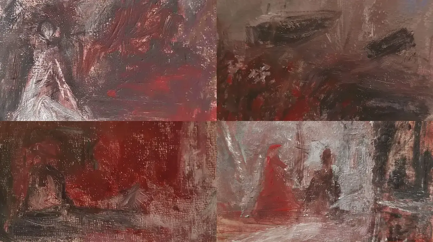 Rich Textured Transcendent Expressions in Dark Hues - Midjourney sref style