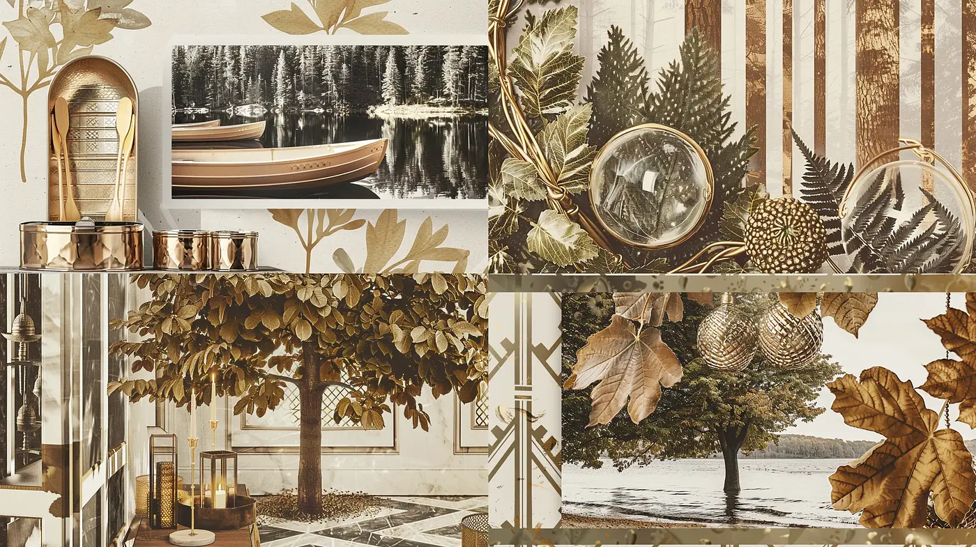 Retro Botanical Elegance in Earthy Tones - Midjourney sref style