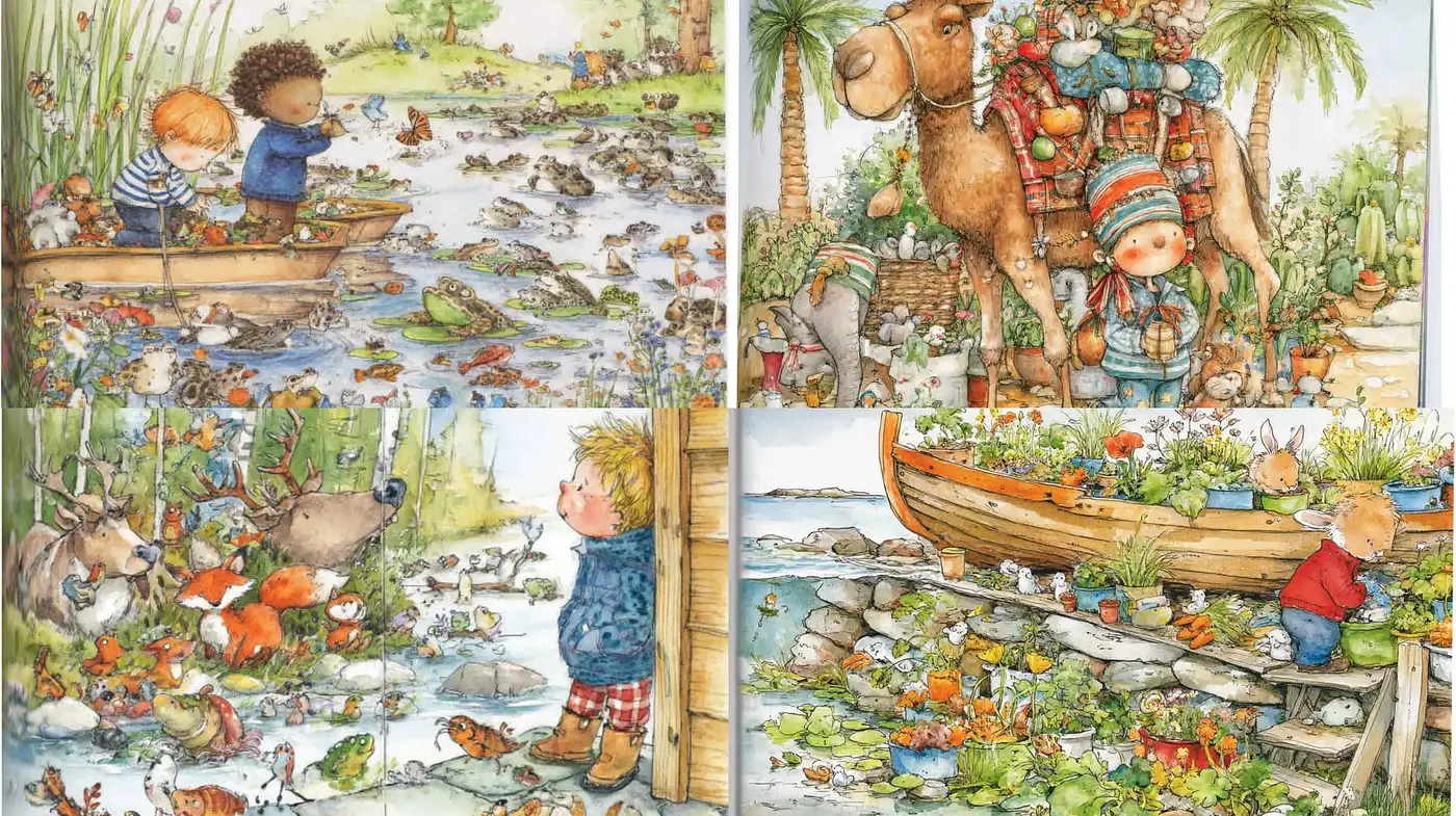 Charming Whimsical Illustrations with a Gentle Narrative Quality - Midjourney sref style